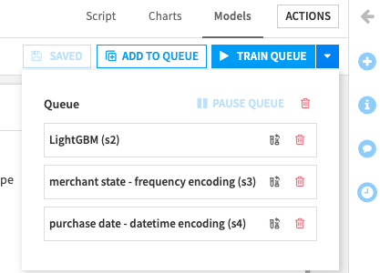 See queued sessions from design tab.