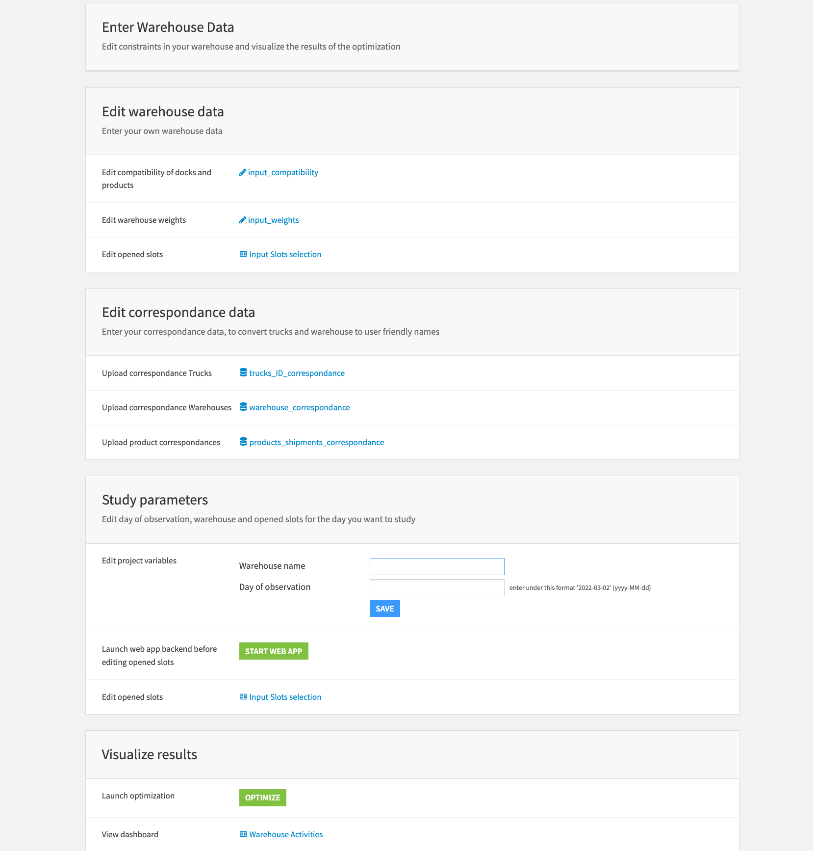 Dataiku screenshot of the first step in the Dataiku application