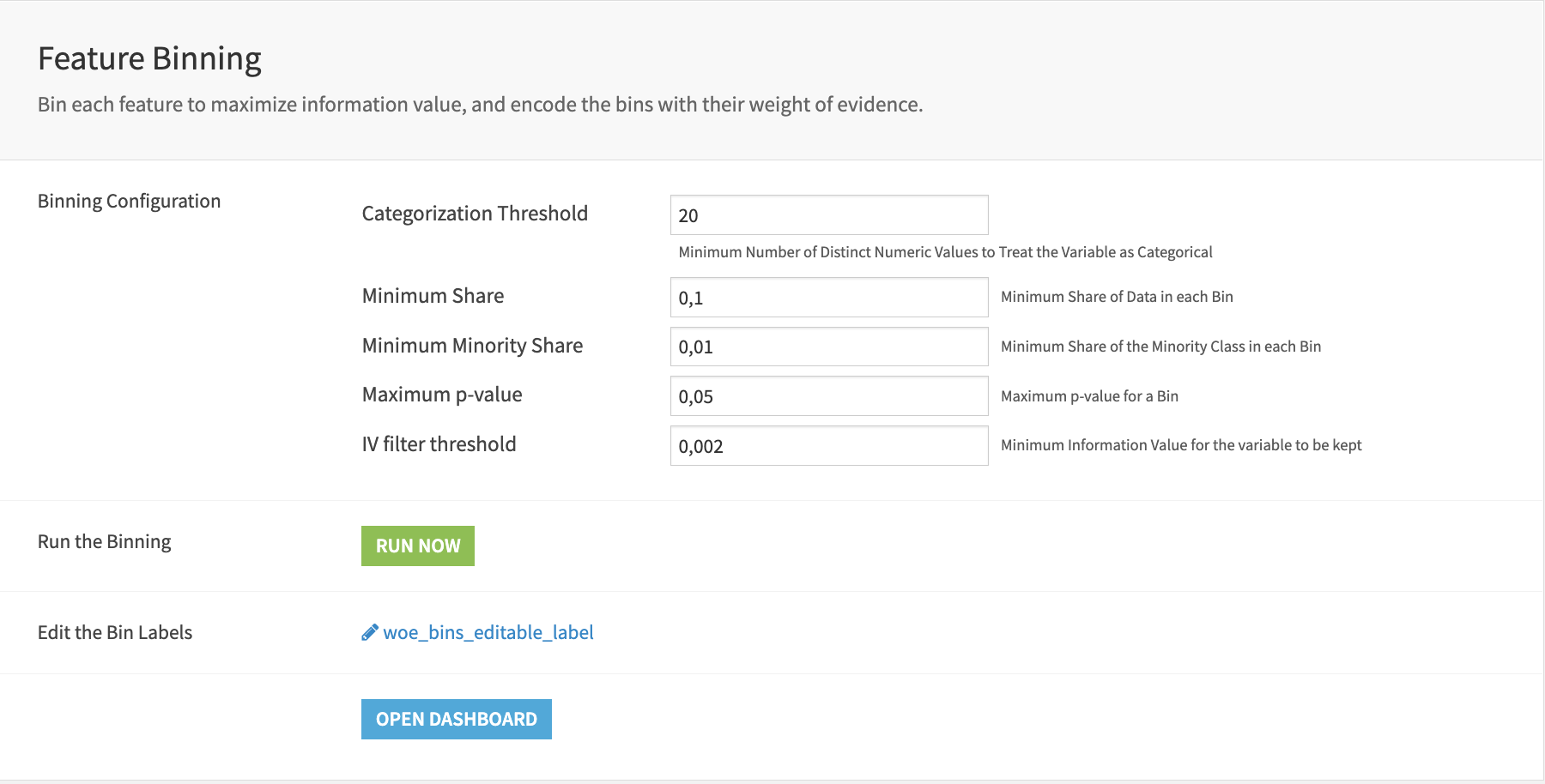 Dataiku screenshot of the Dataiku application that enables Plug and Play usage of the Solution.