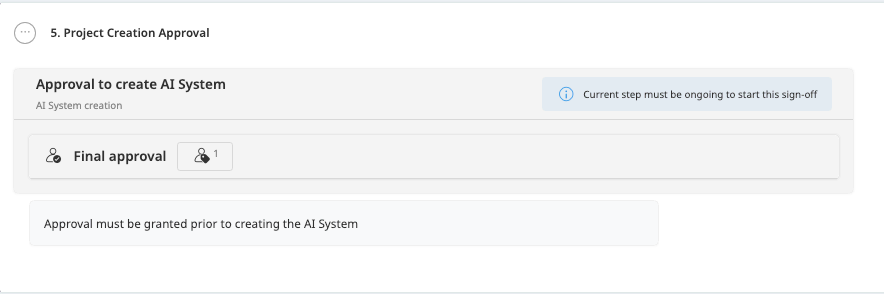 Dataiku screenshot showing the final workflow step for validation and approval.