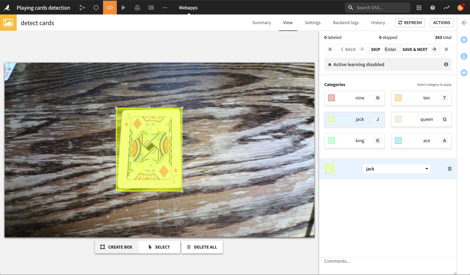 Labeling webapp before labeling.