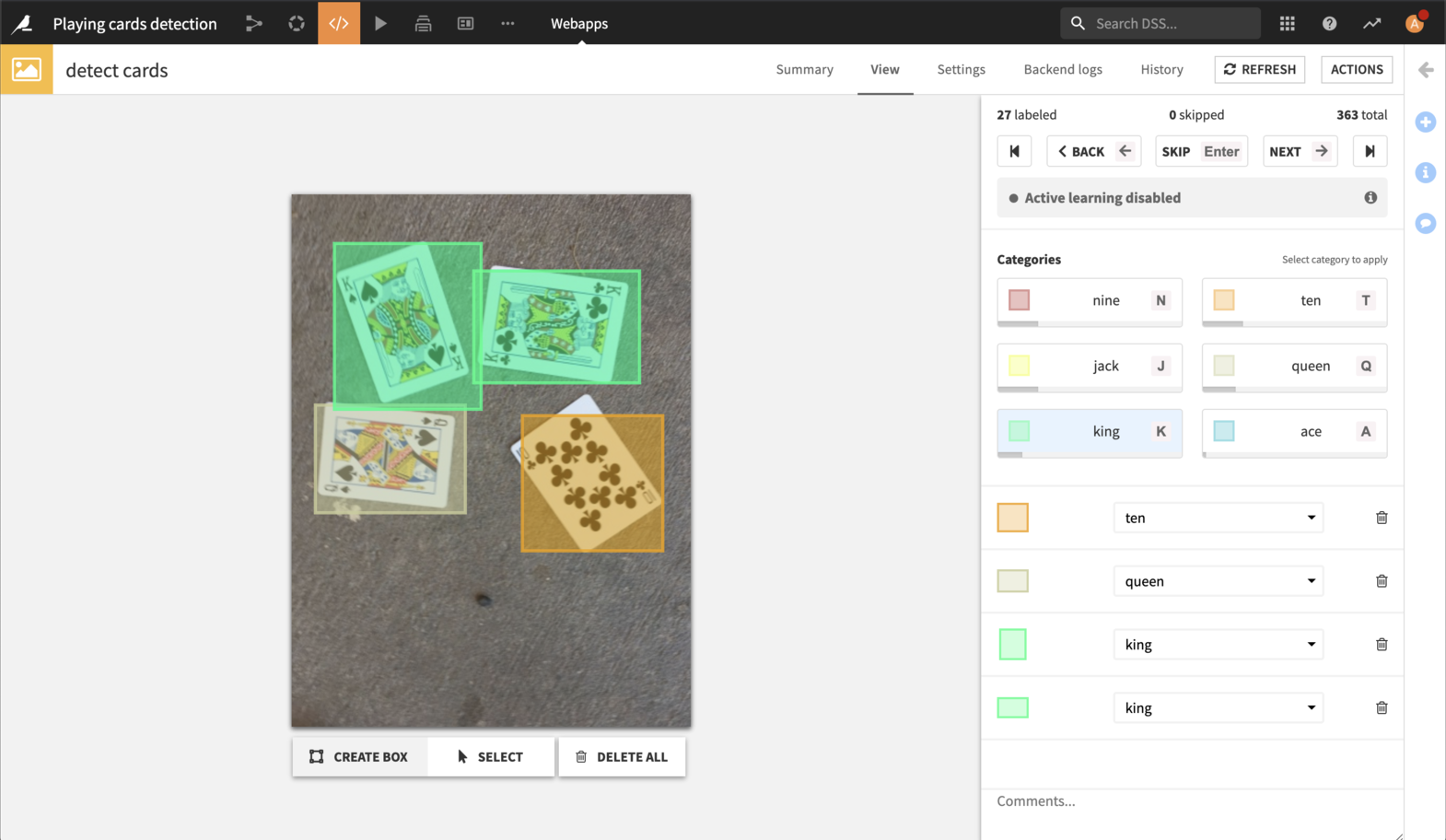 Labeling webapp after labeling.