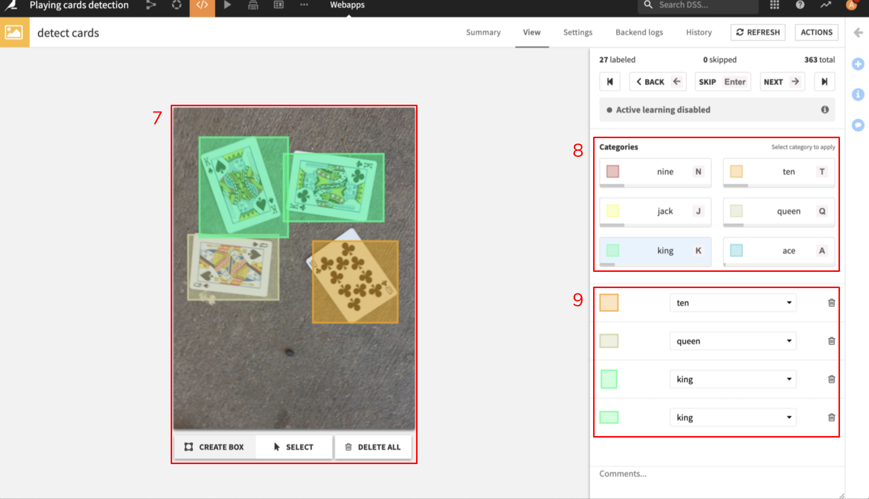 Object detection labeling application.