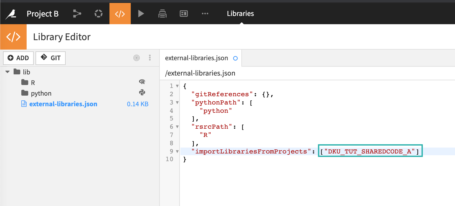 Screenshot of the project key pasted into the JSON file.