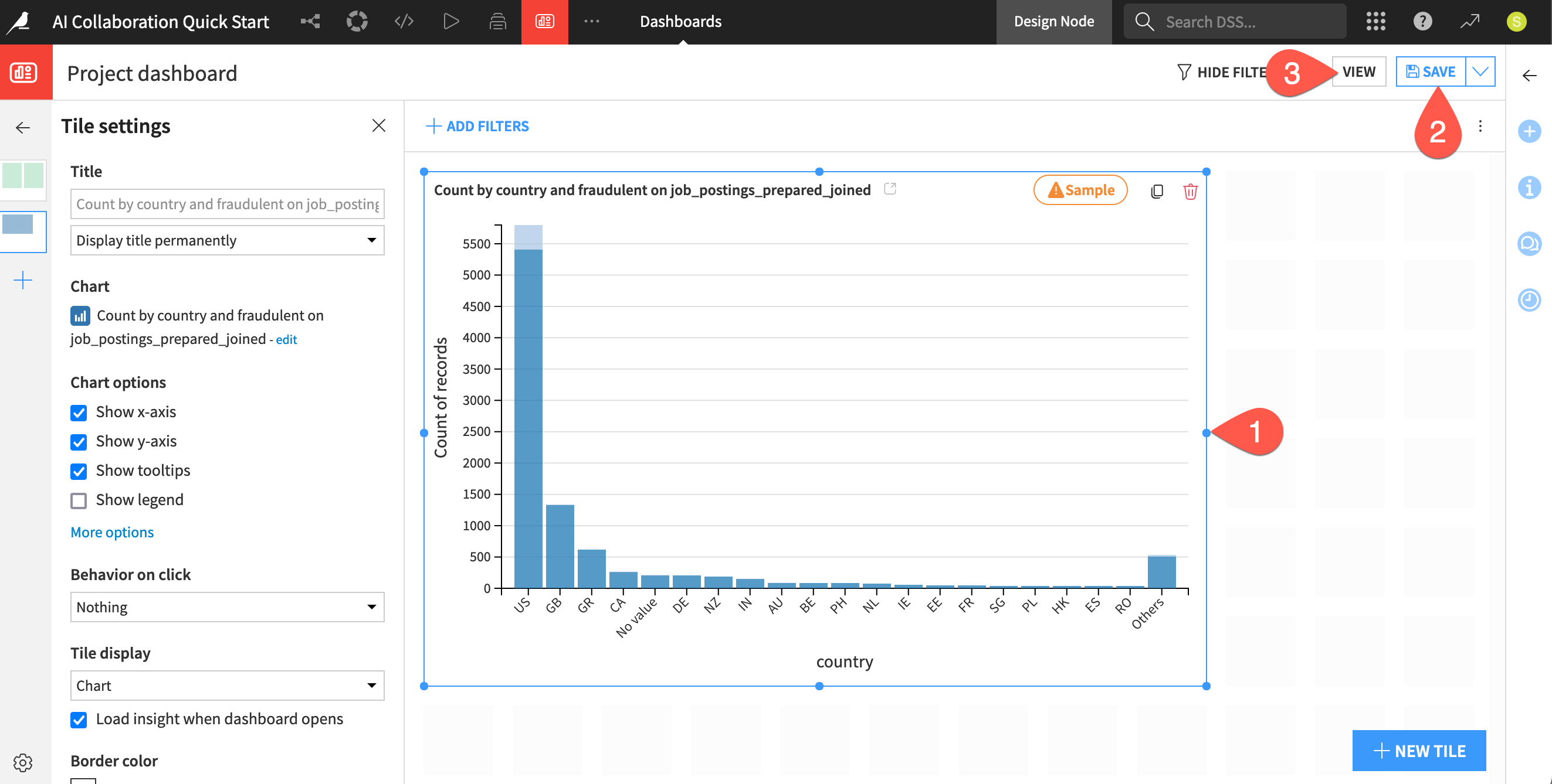 Dataiku screenshot of the Edit tab of an insight.