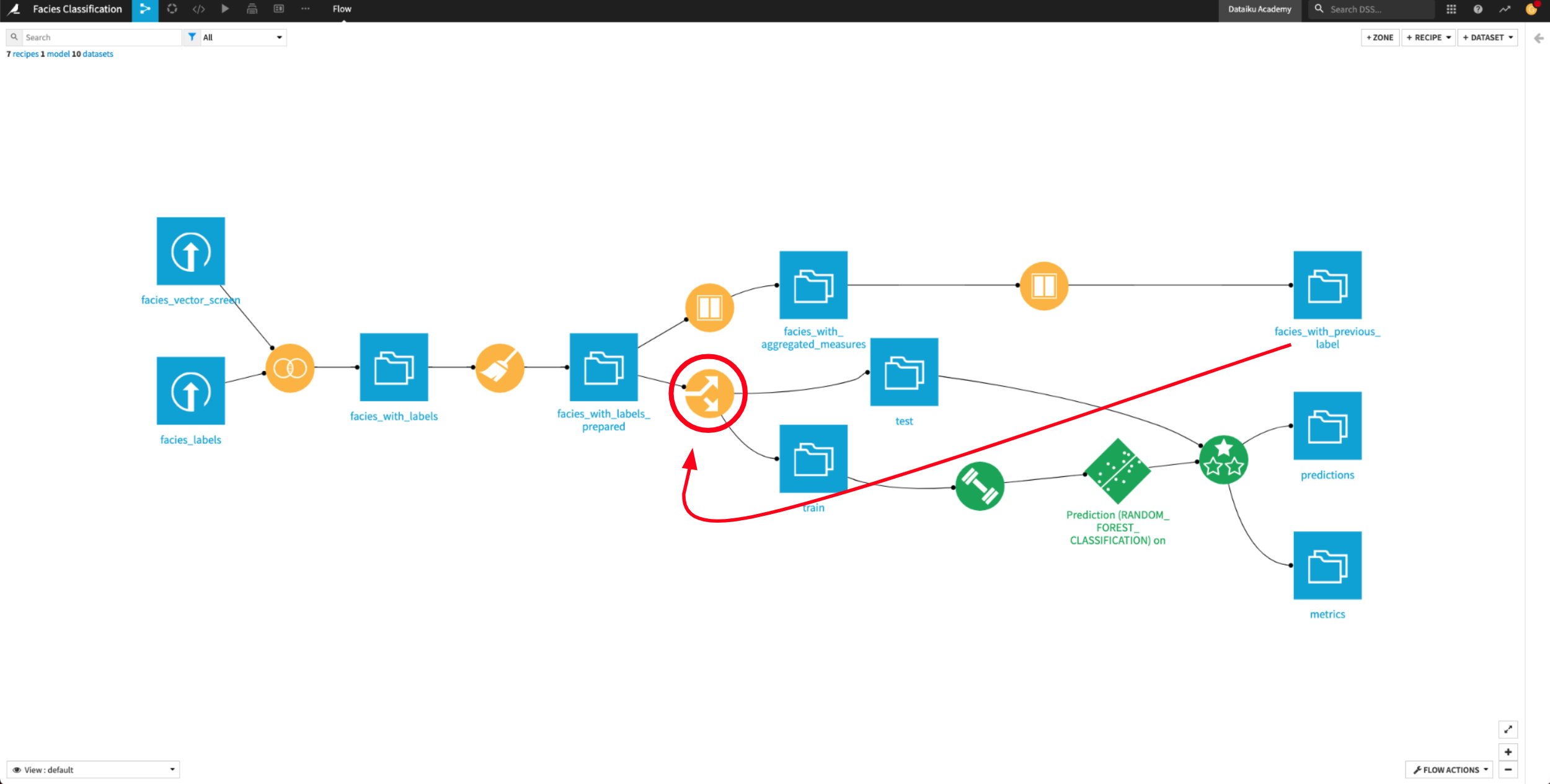 Remap the input of the Split recipe.