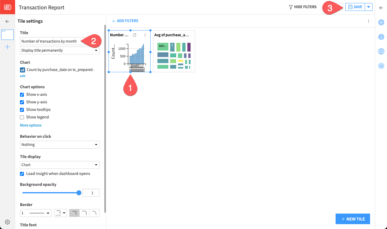 Dataiku screenshot of a dashboard in Edit mode.