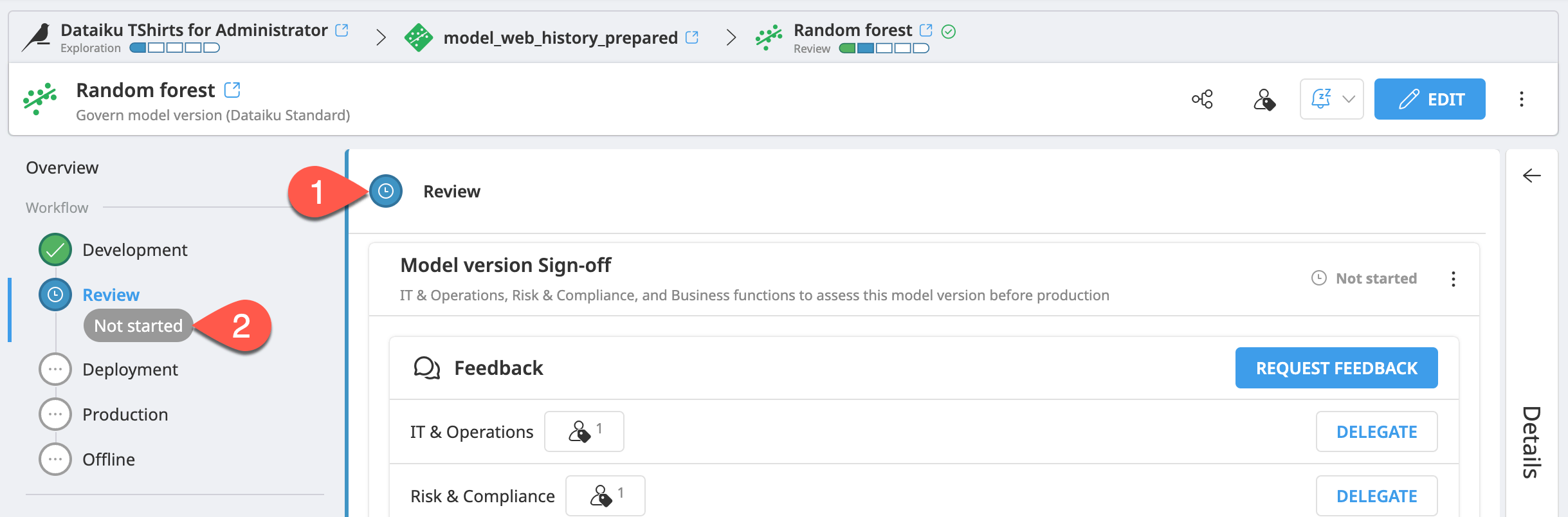 The difference between a workflow step and the sign-off state.