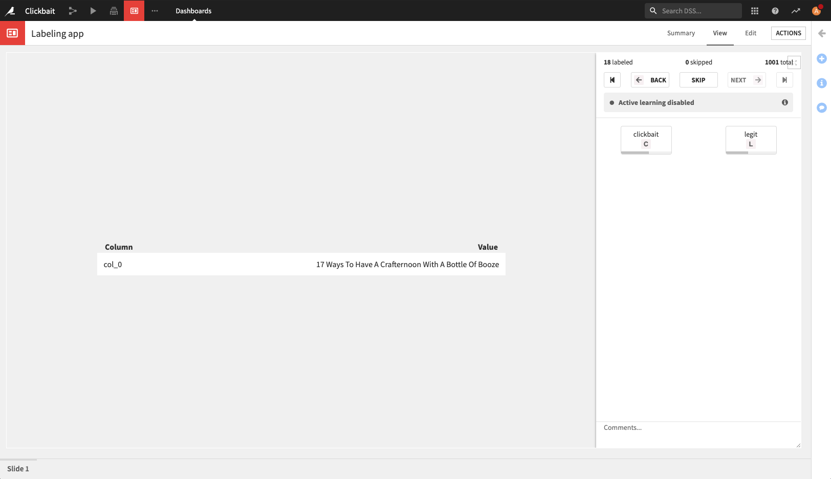 Labeling webapp after labeling