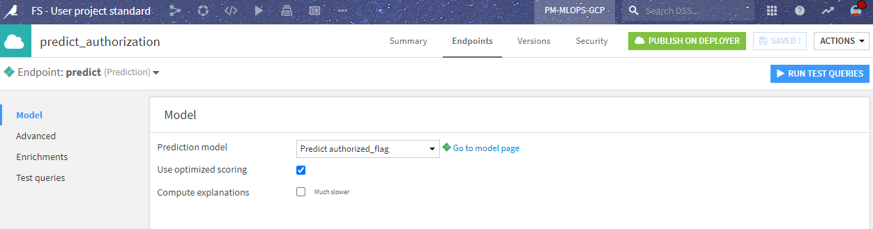 Dataiku Flow of the current project - API design.
