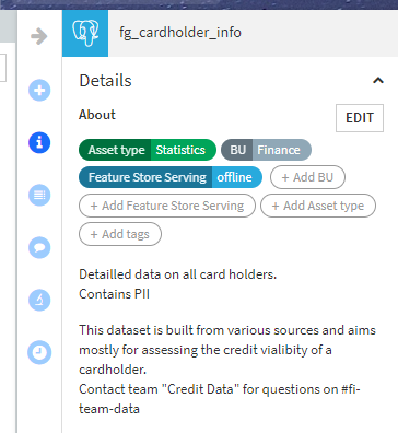 Adding tags to datasets.