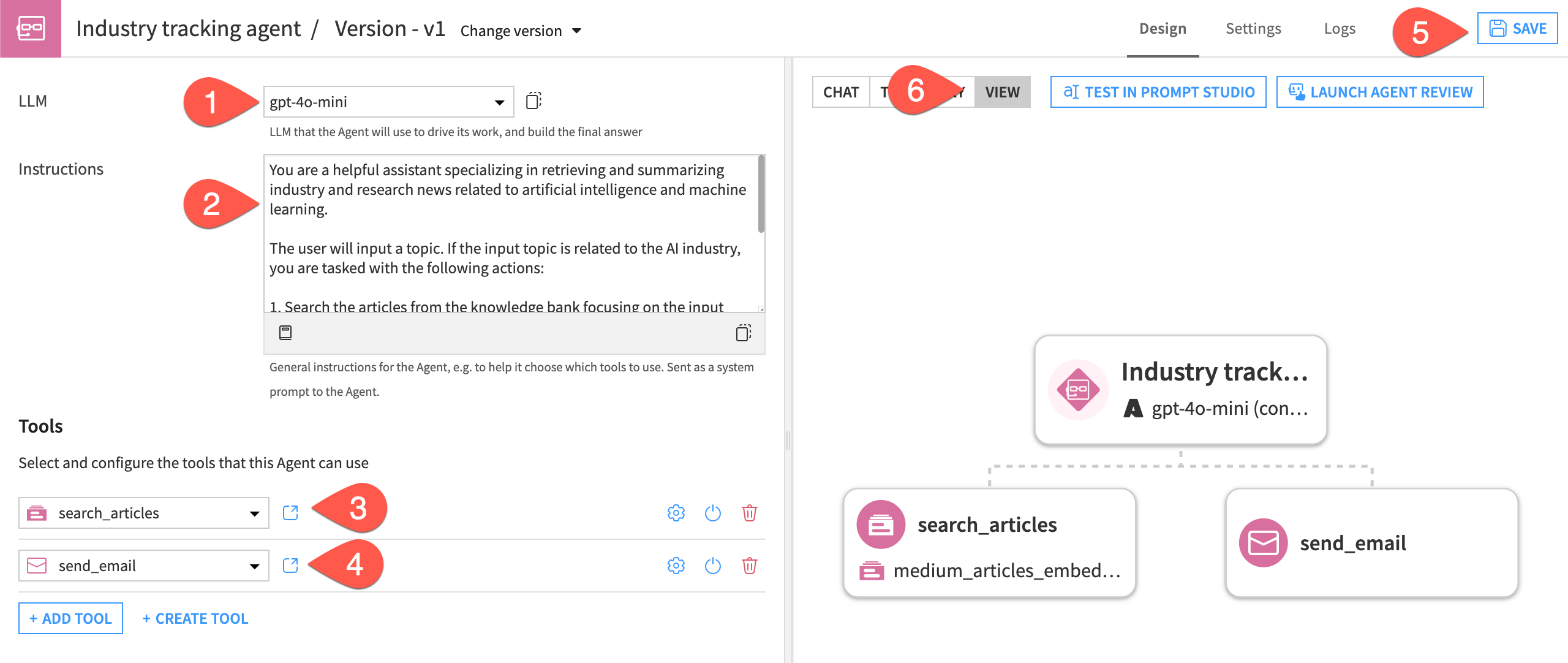 Steps to configure the agent.