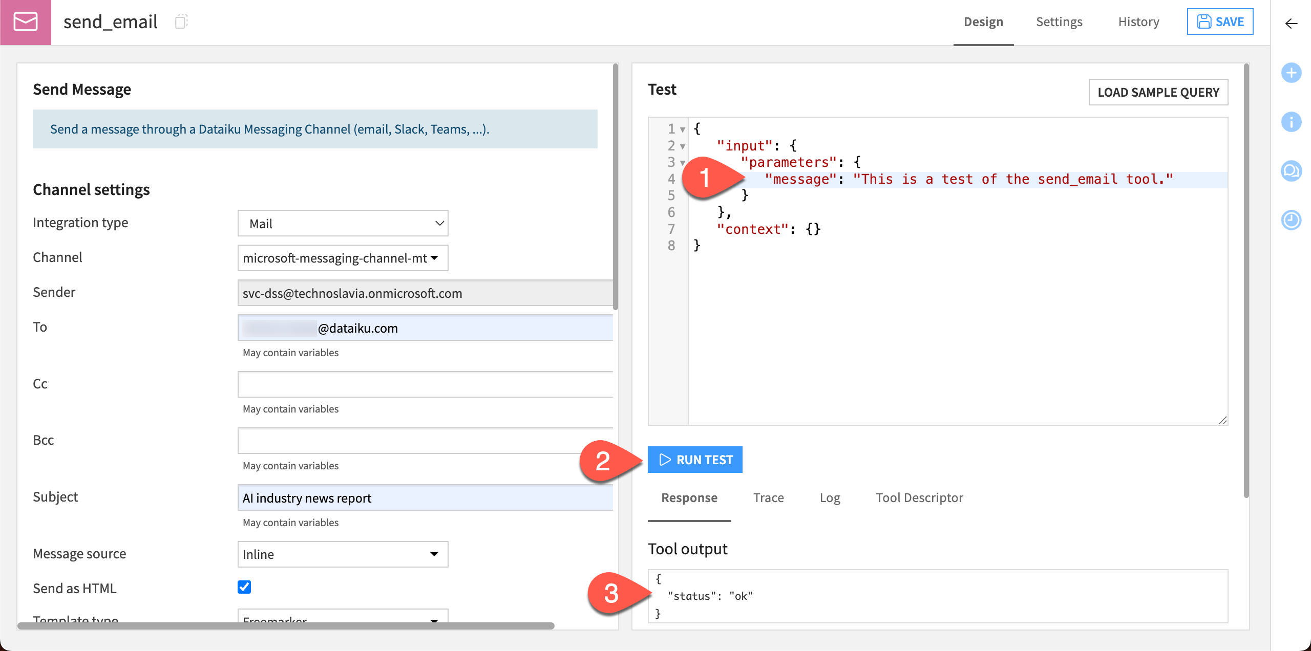 Steps to test a new messaging tool.