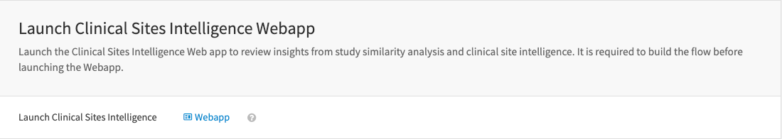 Dataiku screenshot of app launch webapp.