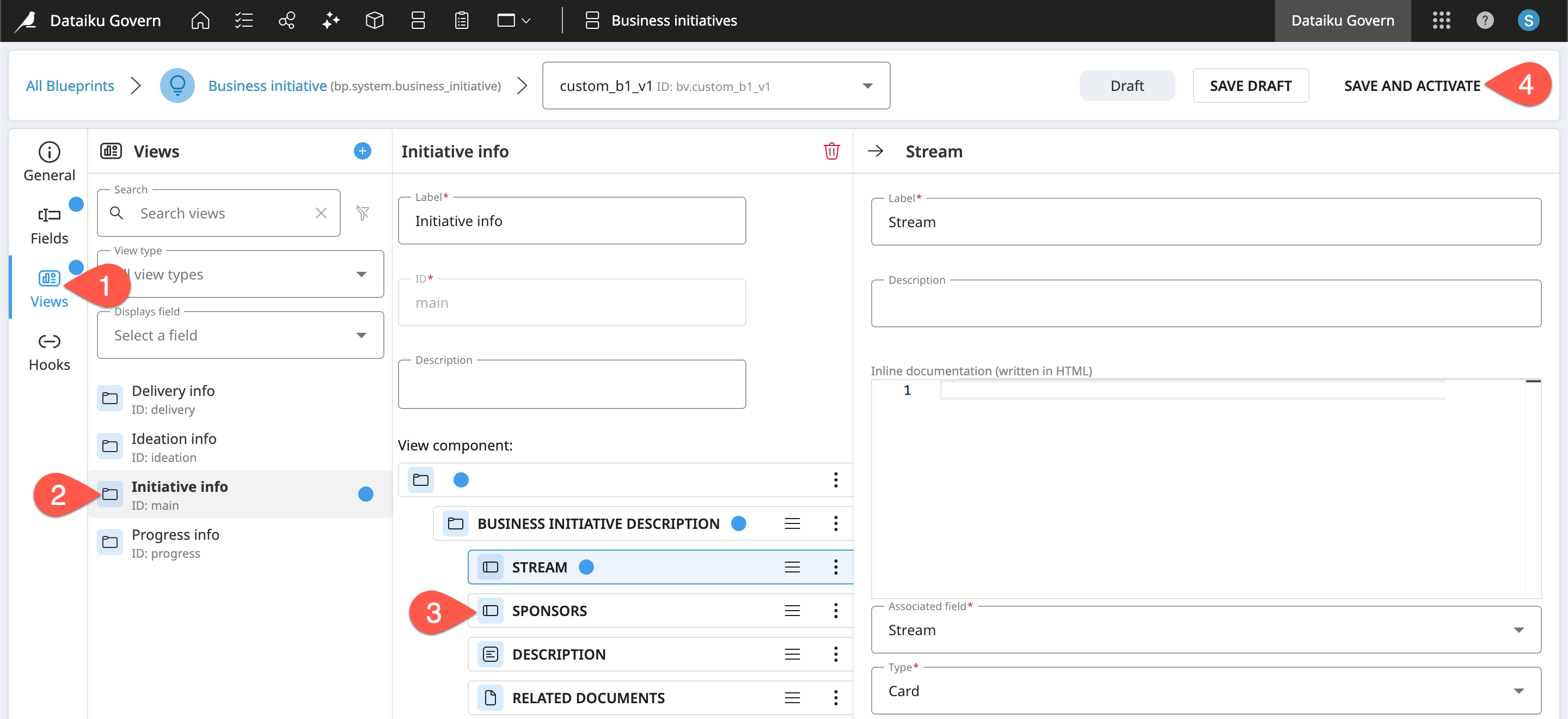 Dataiku screenshot of a view in a Business initiative.