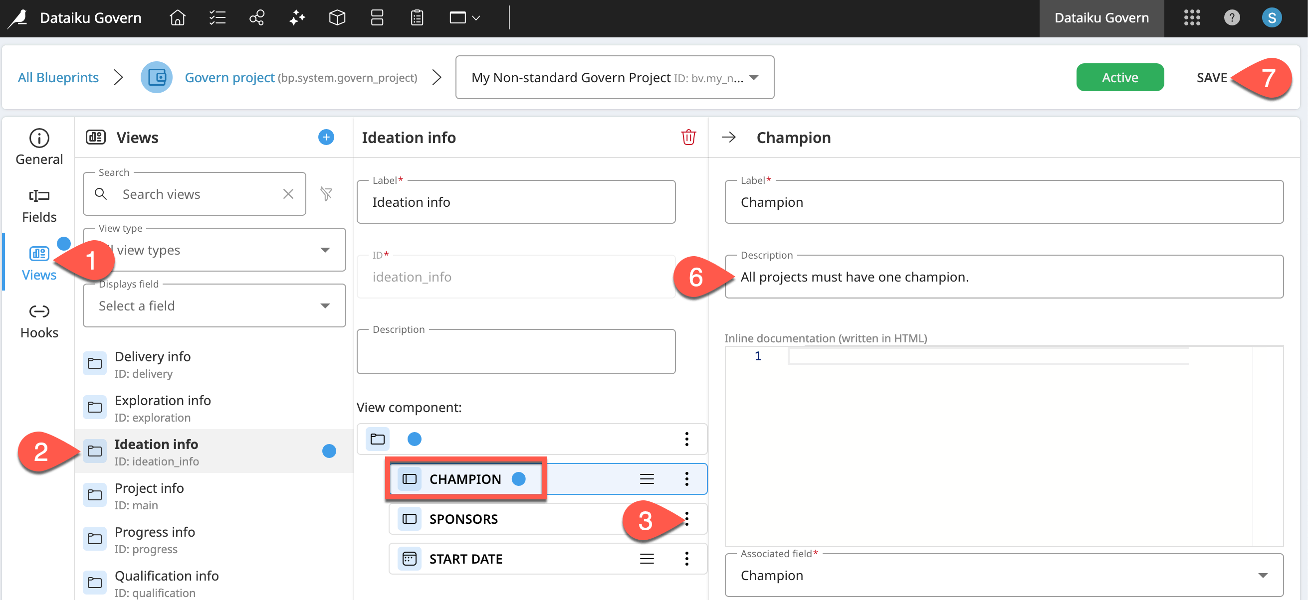 Dataiku screenshot of a component inside a view.
