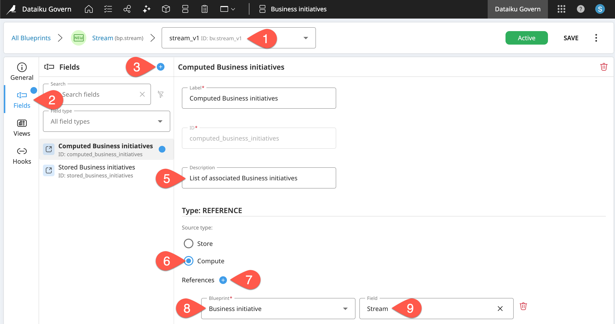 Dataiku screenshot of a computed reference field.
