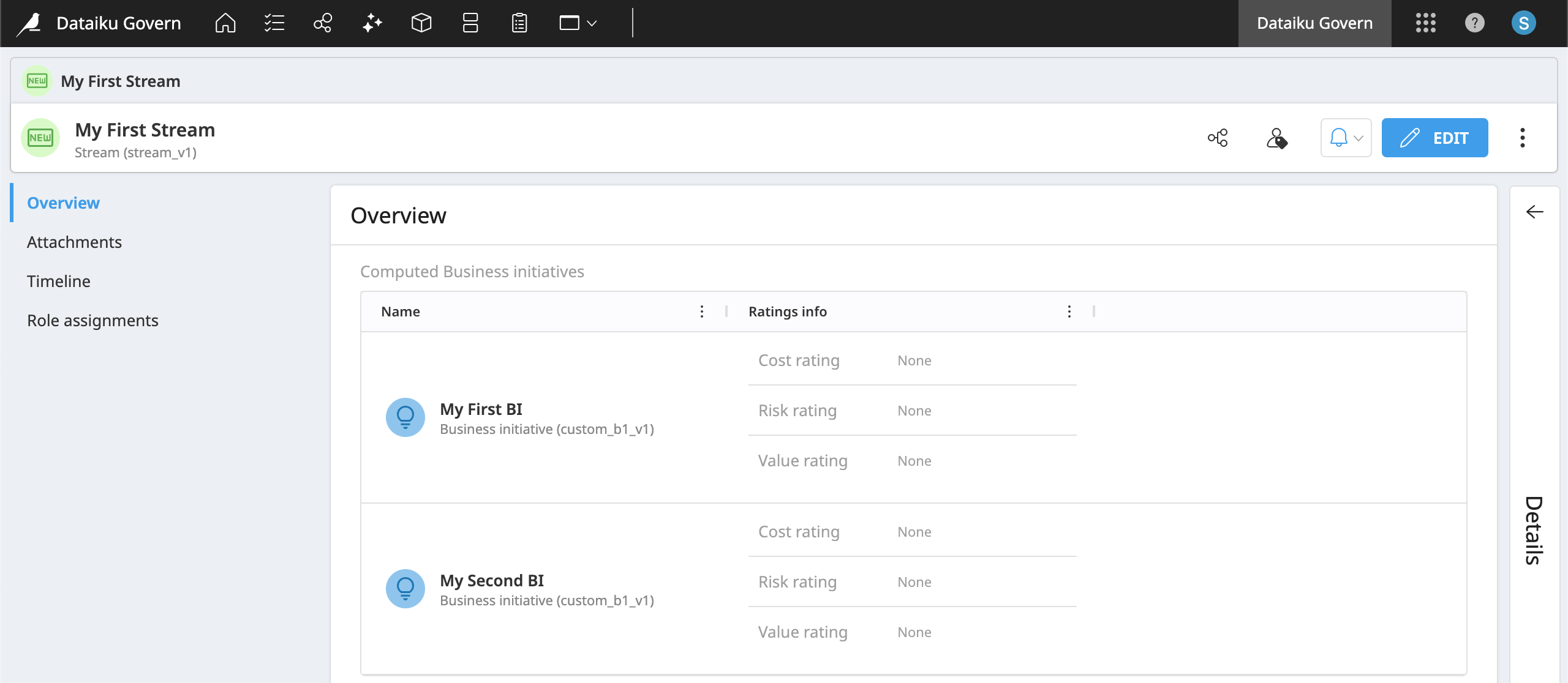 Dataiku screenshot of a table view component.