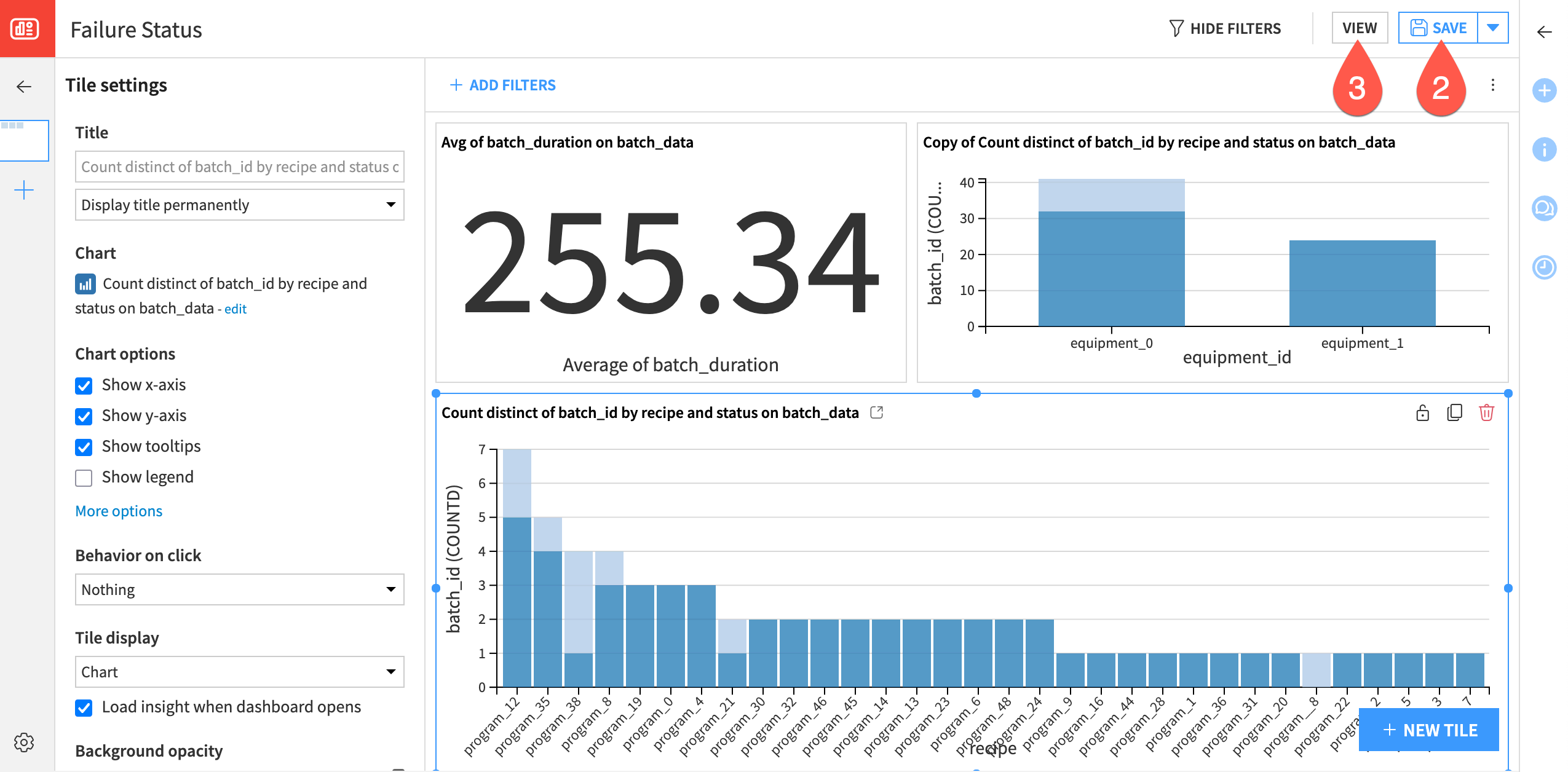 Dataiku screenshot of dashboard editing.