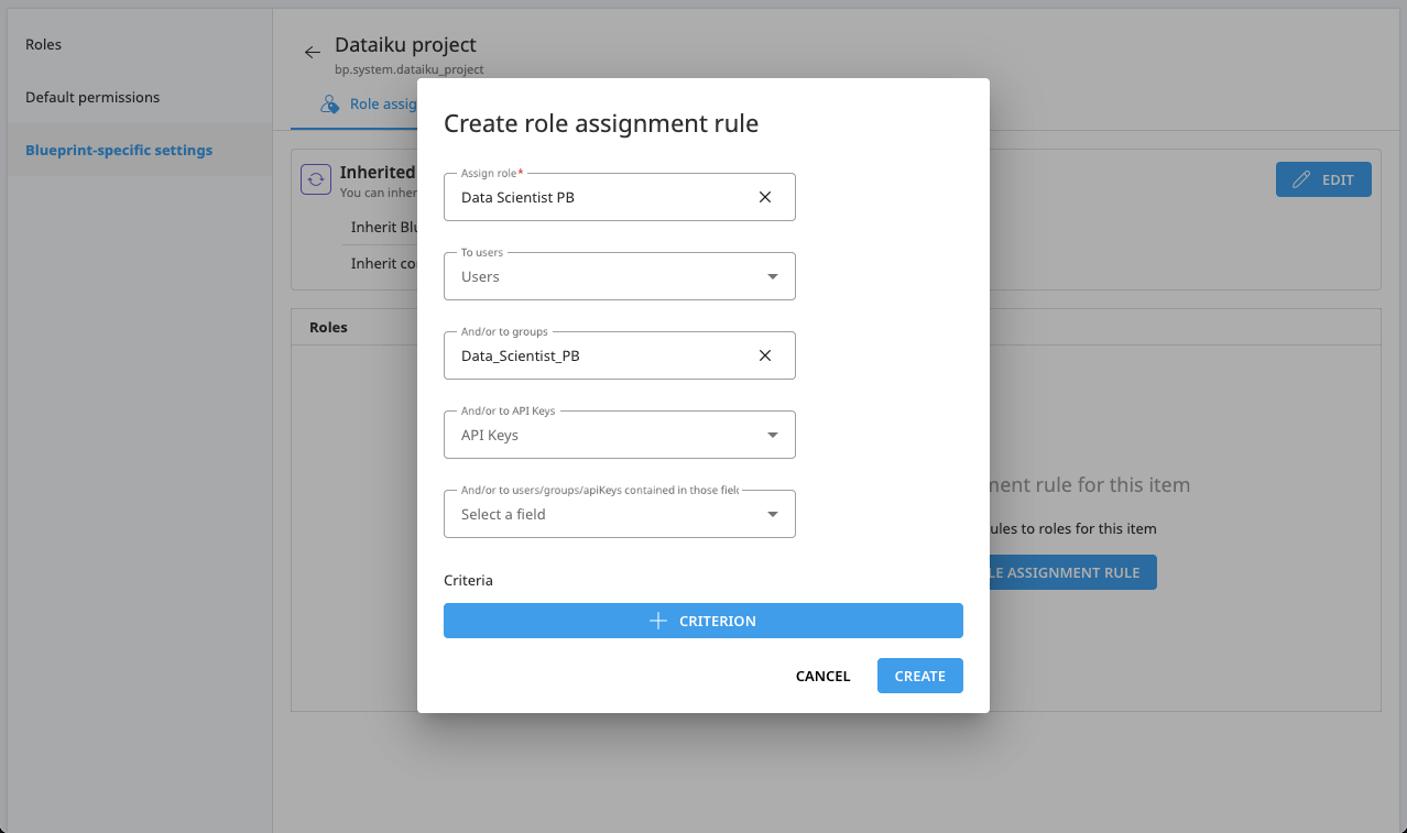 A Dataiku Govern screenshot of the new rule for the Data Scientist role.