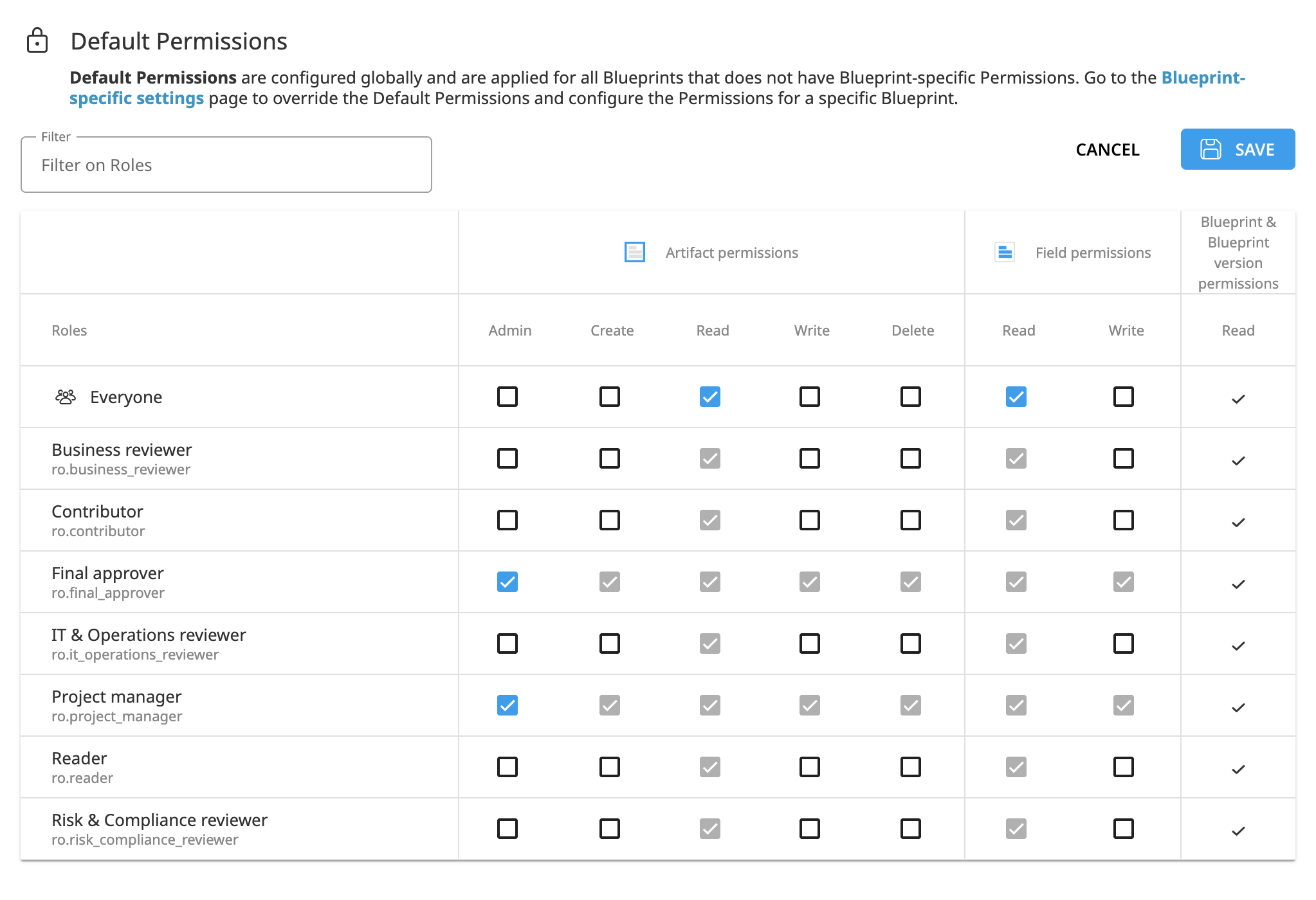 Screenshot highlighting permissions checkboxes.