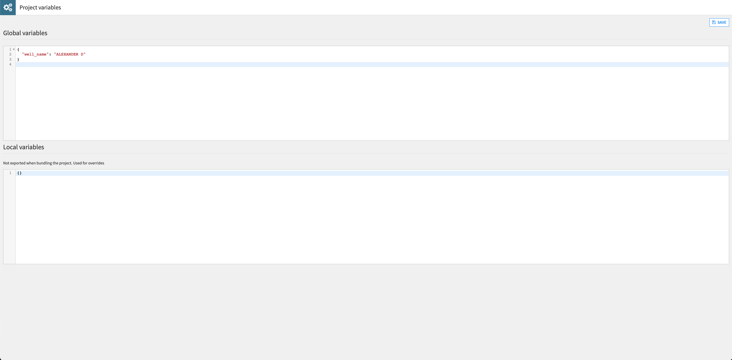 Define a project variable.