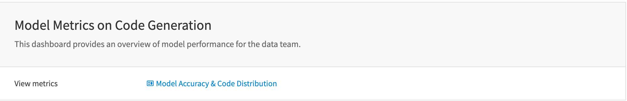 Dataiku screenshot of app launch dashboard.
