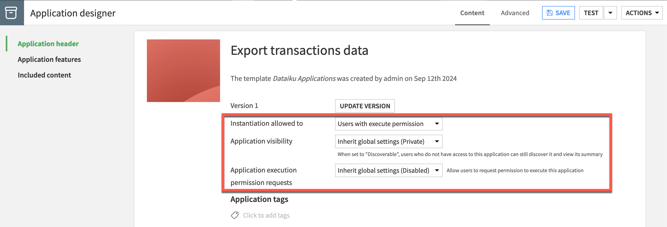 Dataiku screenshot of the header of a Dataiku app.