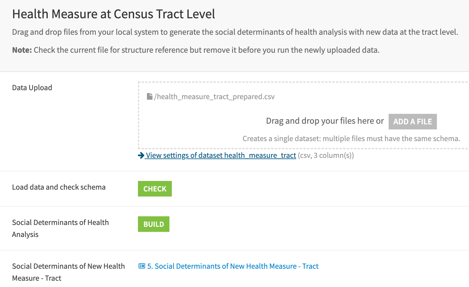 Dataiku screenshot of the user interactive app.
