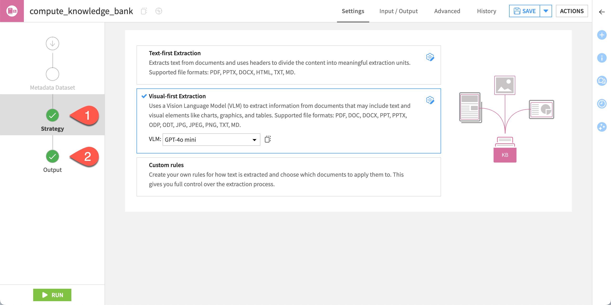 Screenshot of the settings page of an Embed recipe.