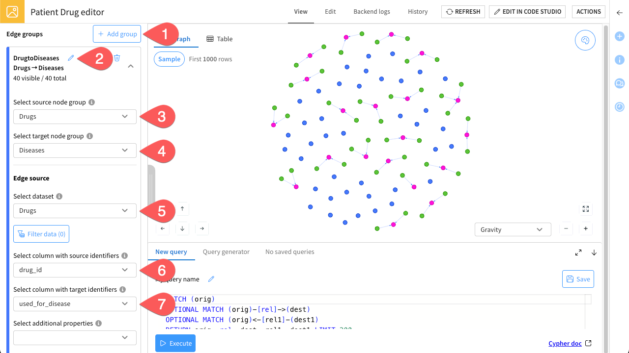 first edge group creation
