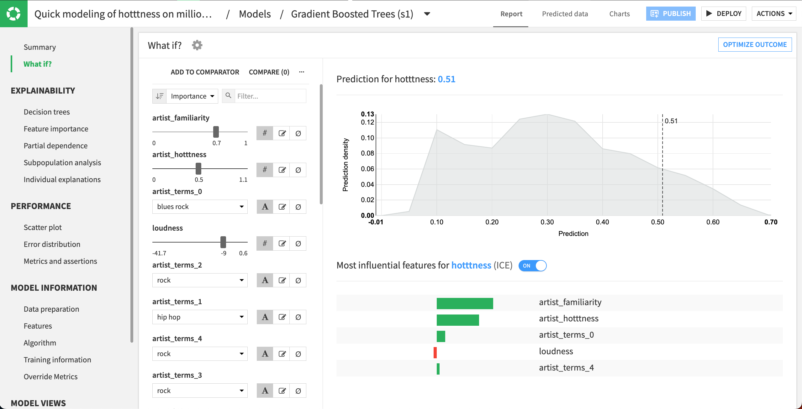 Reference record for outcome optimization.