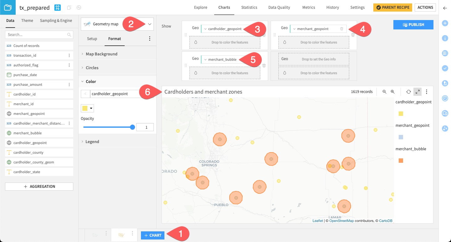 Dataiku screenshot of a geometry map.
