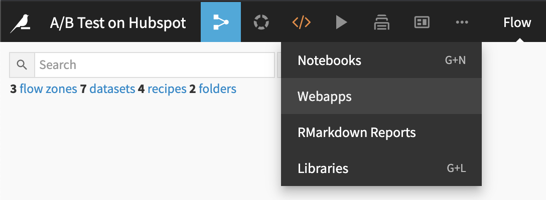 Navigating to the list of webapps.
