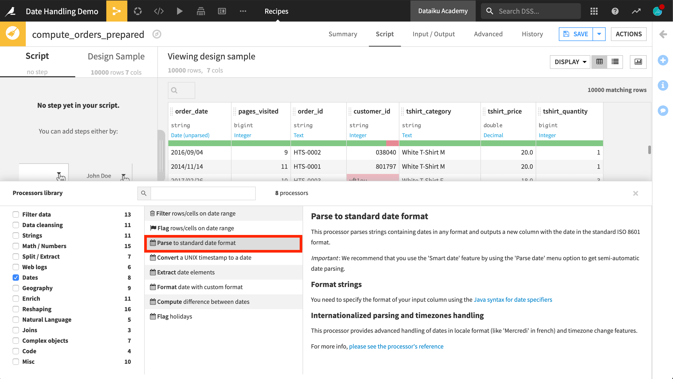Parse date processor.