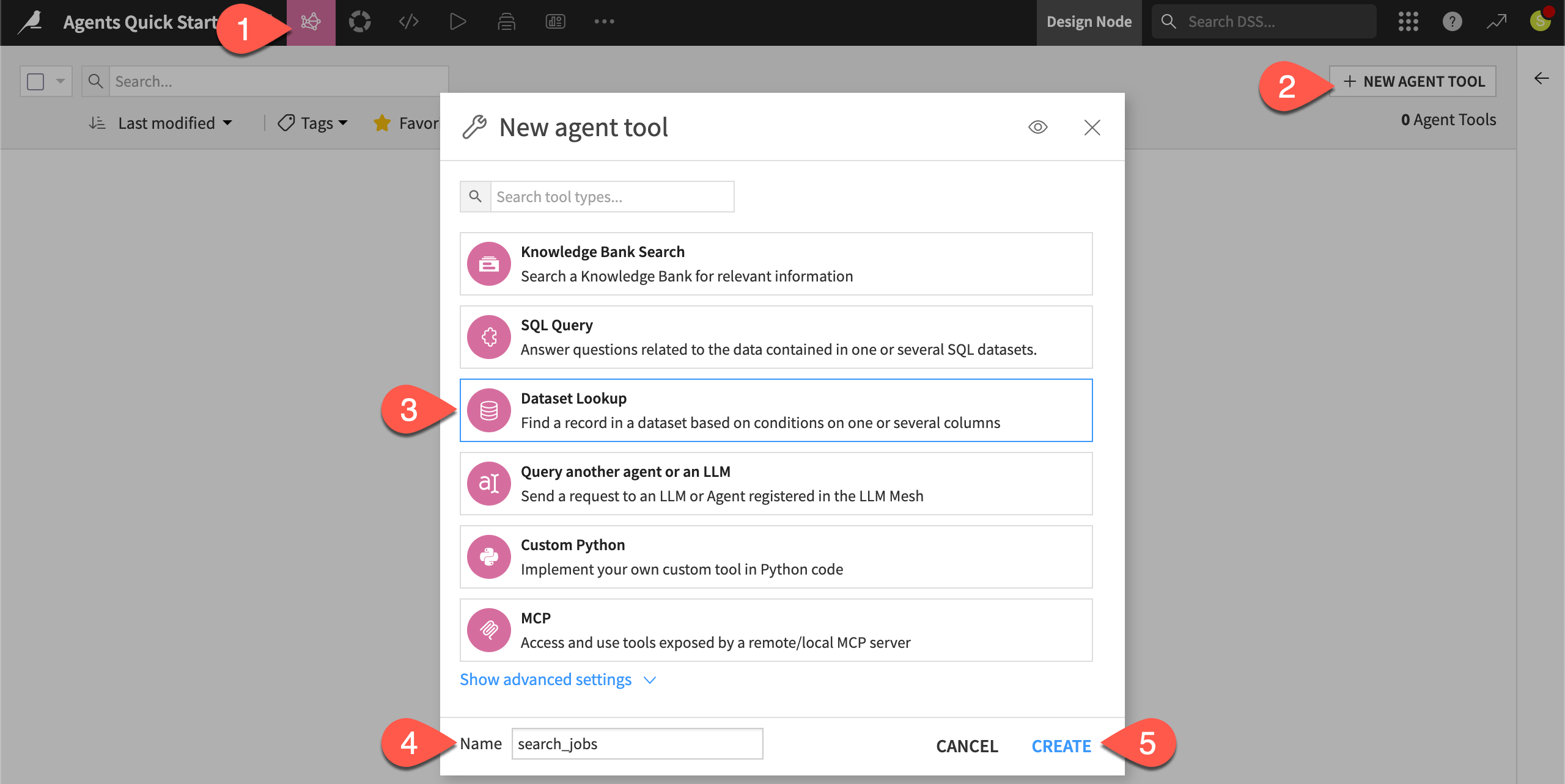 Steps to add a new Dataset Lookup tool.