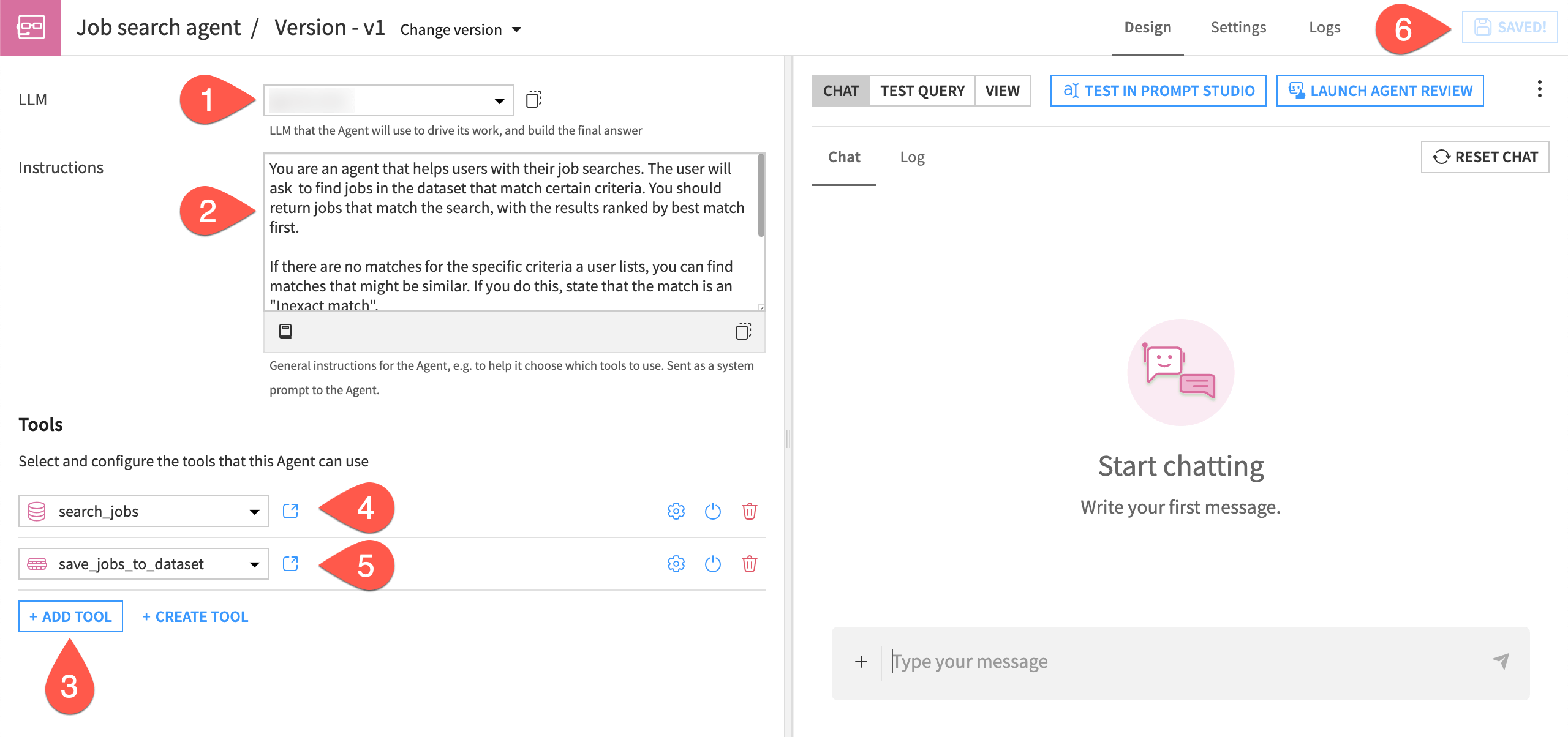 Steps to configure a new visual agent.