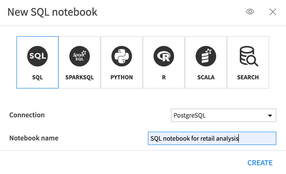 Linking the notebook to an SQL connection.