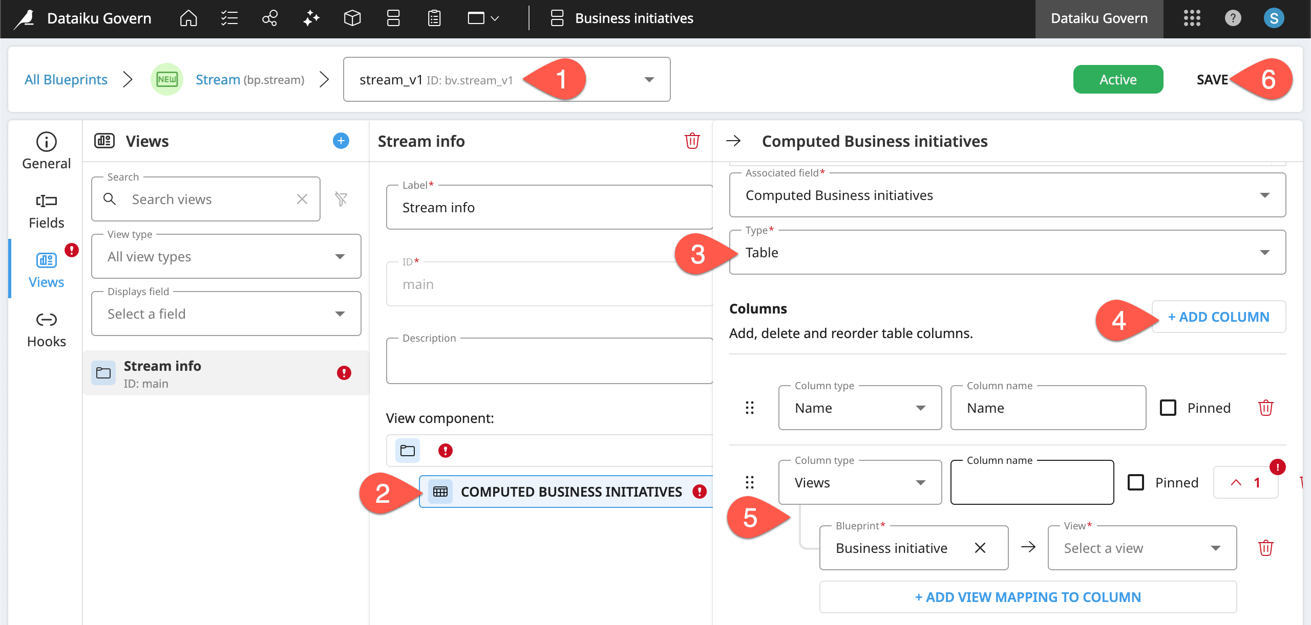 Dataiku screenshot of a table view component.