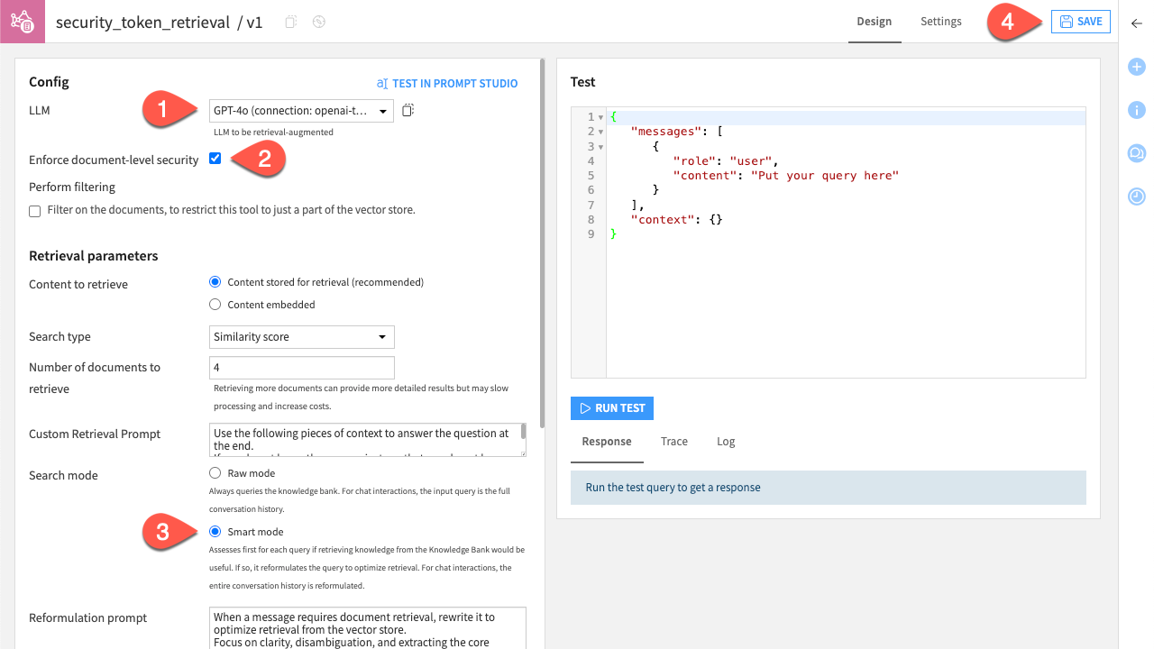 Dataiku screenshot of the agent tool creation.