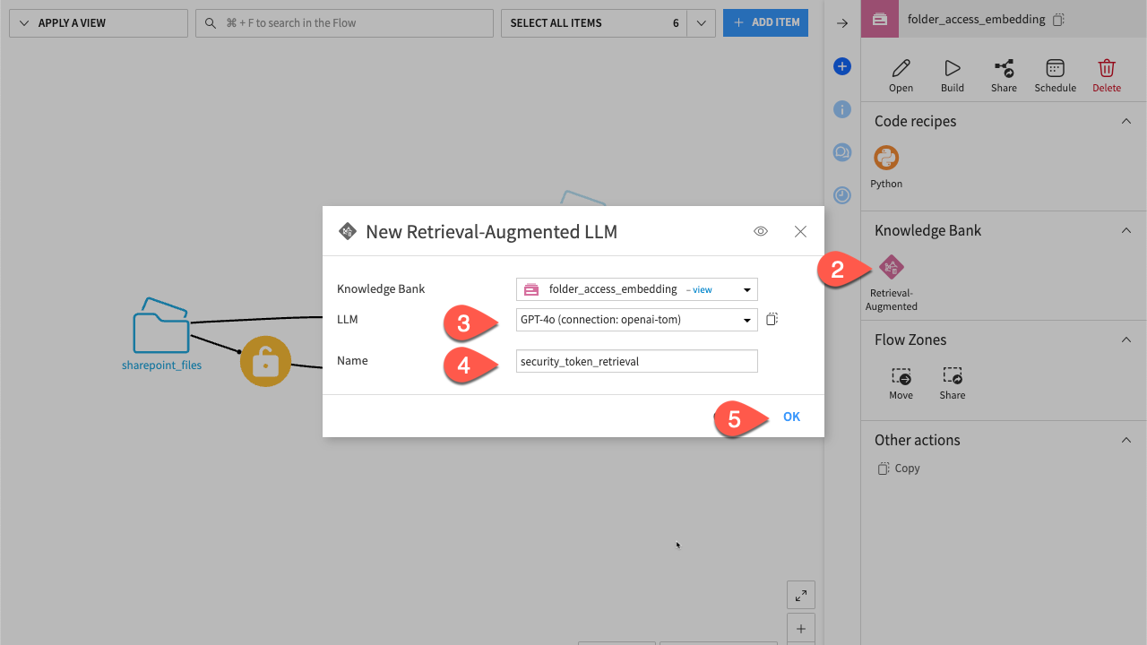 Dataiku screenshot of the embed recipe custom rules.