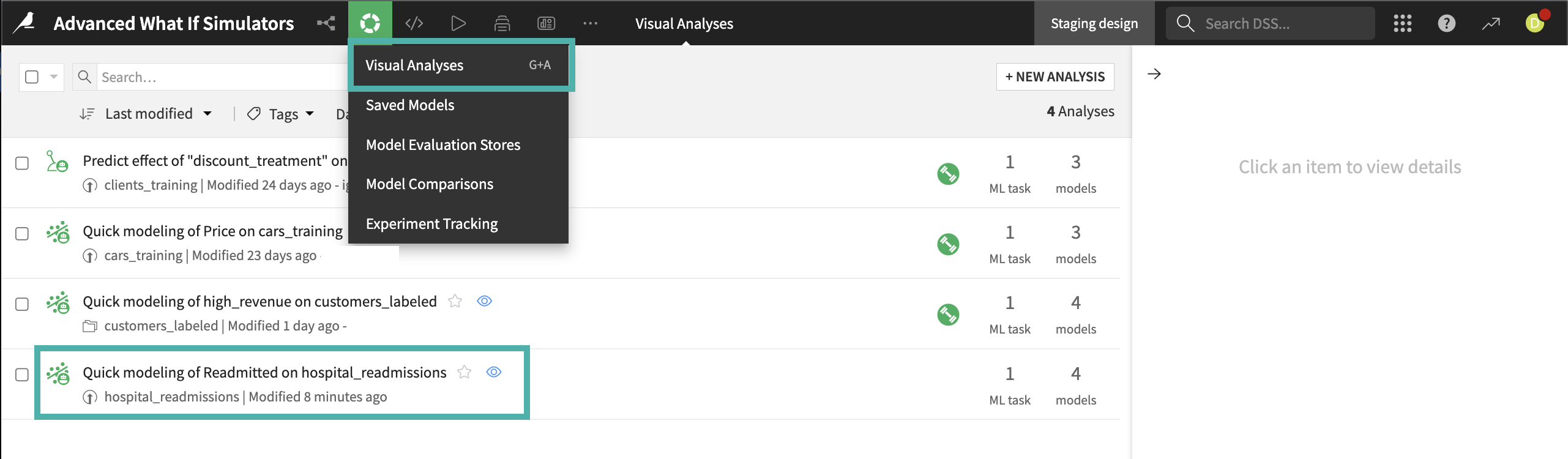 Accessing the predictive models.
