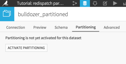 "Partitioning tab of the output dataset"