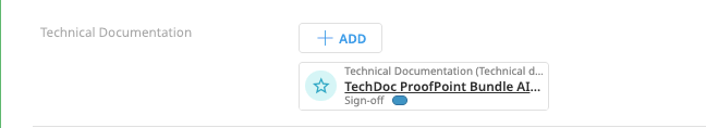 Screenshot showing how to create new technical documentation.