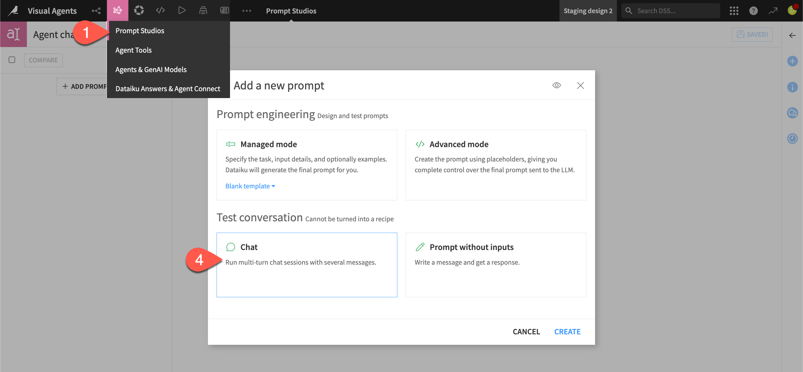 Steps to add a new Prompt Studio.
