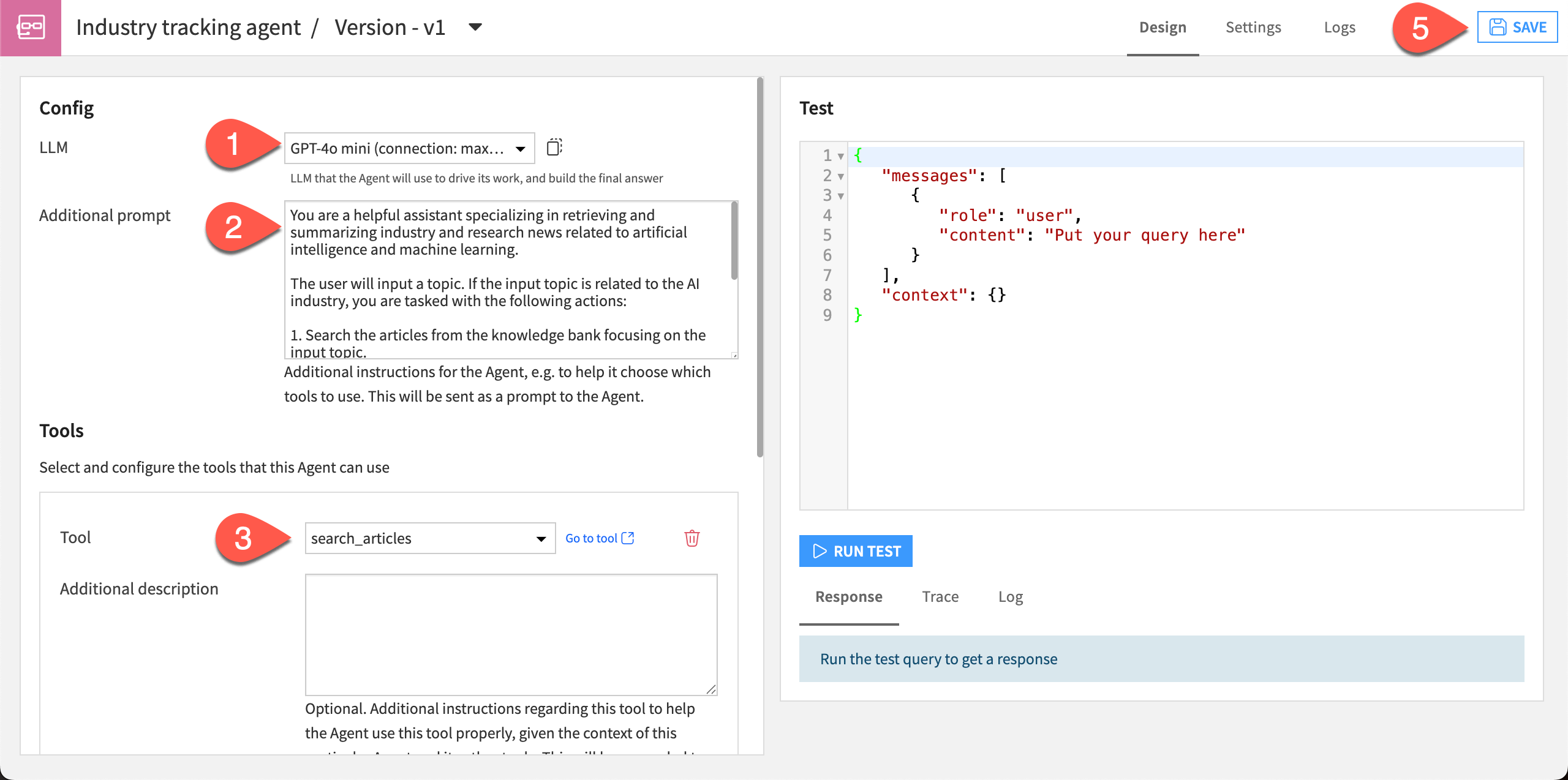 Steps to configure the agent.