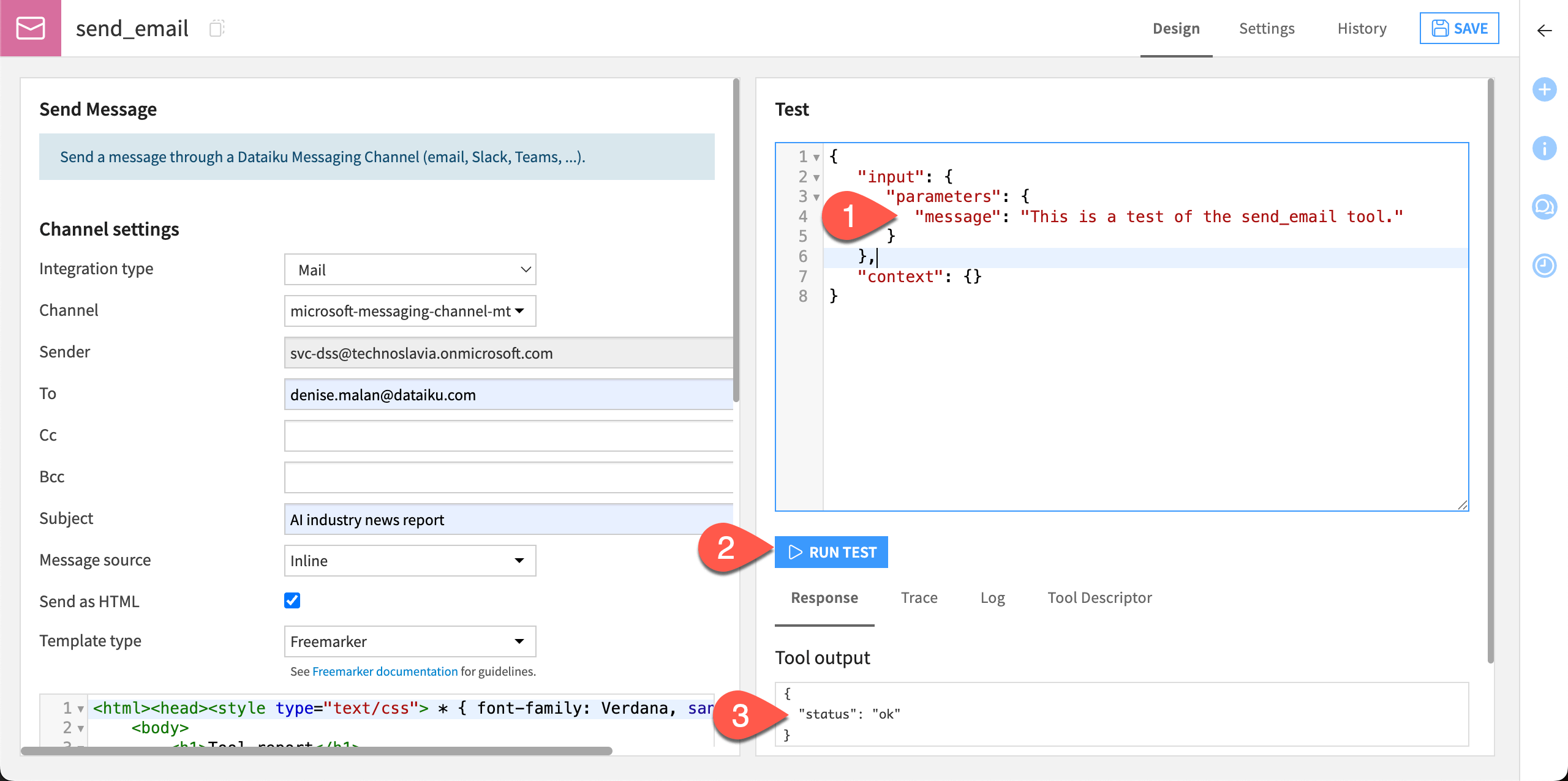 Steps to test a new messaging tool.