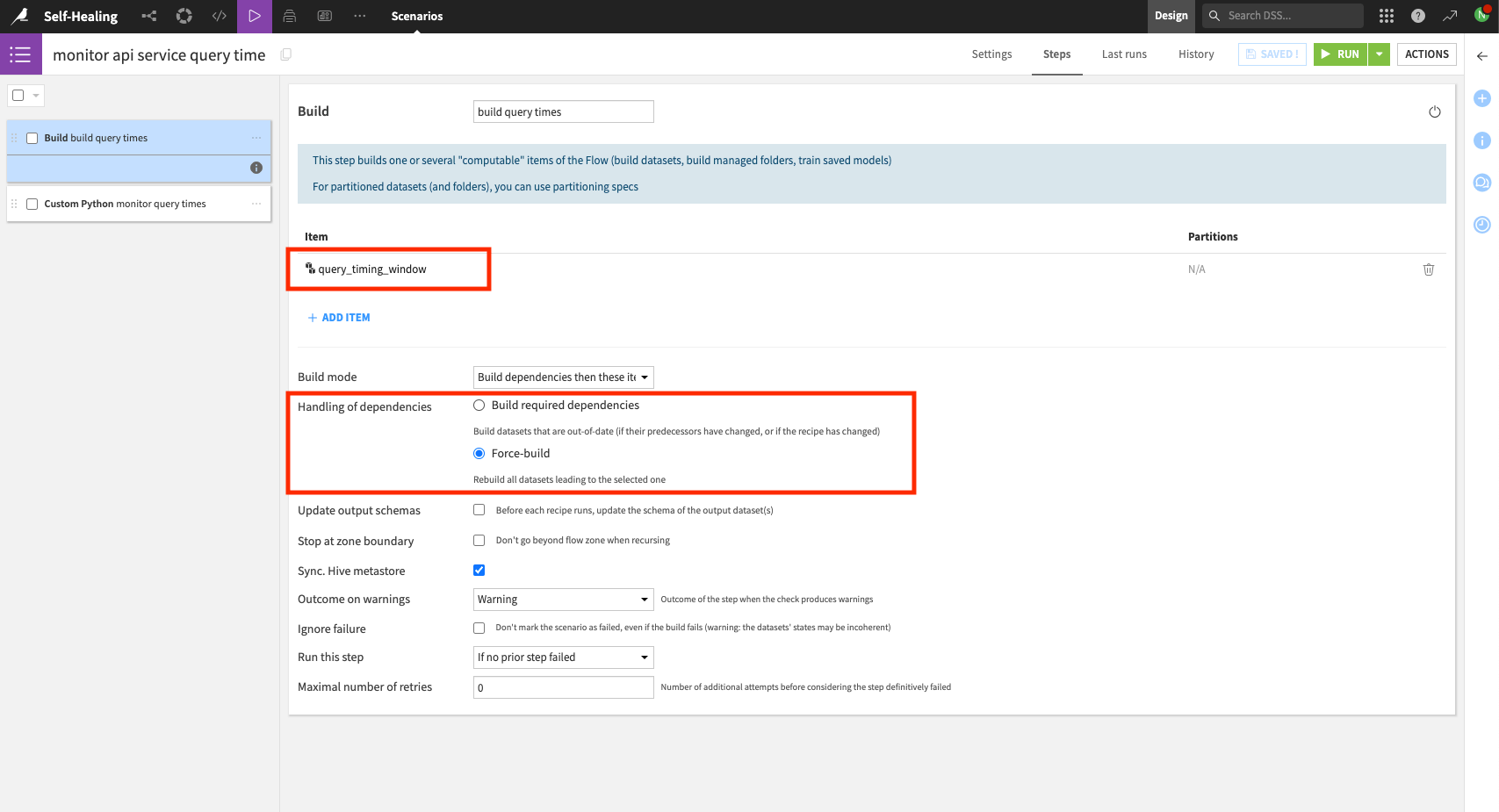 Build query latency dataset.