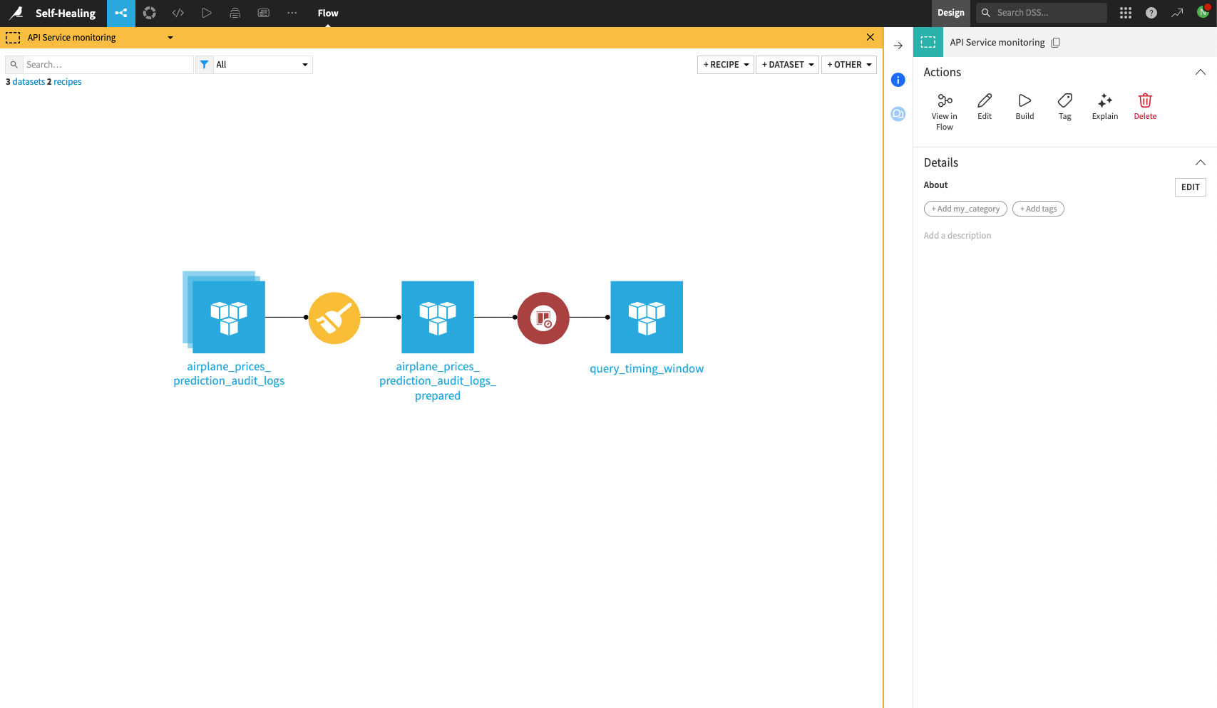 Flow to compute API query latency.