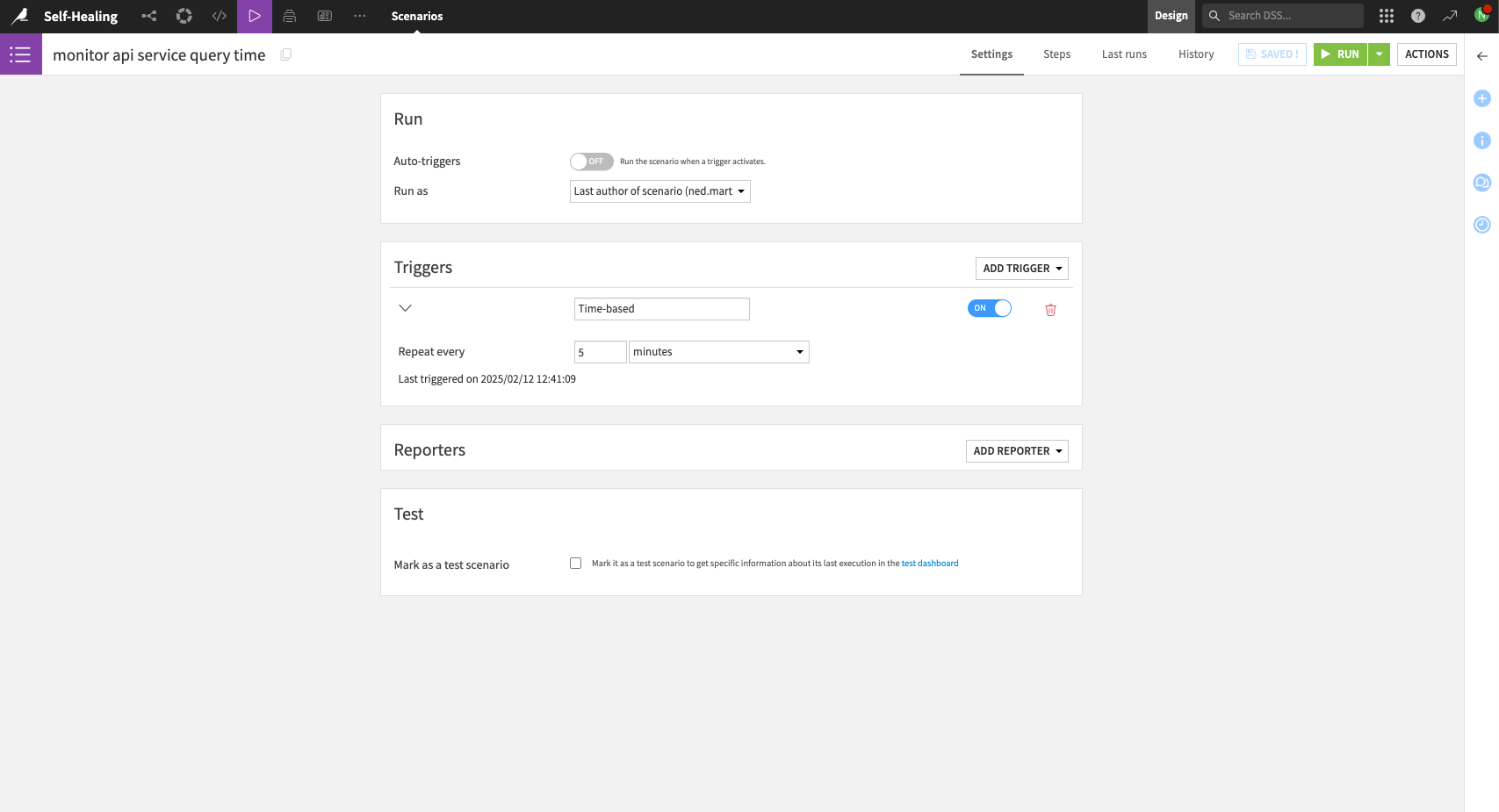 Automation scenario trigger.